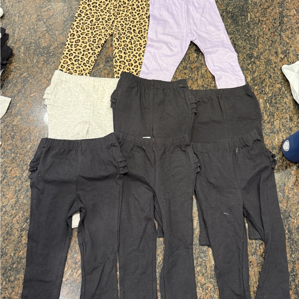 Old Navy Girls Black, Gray, purple and leopard Legging Set